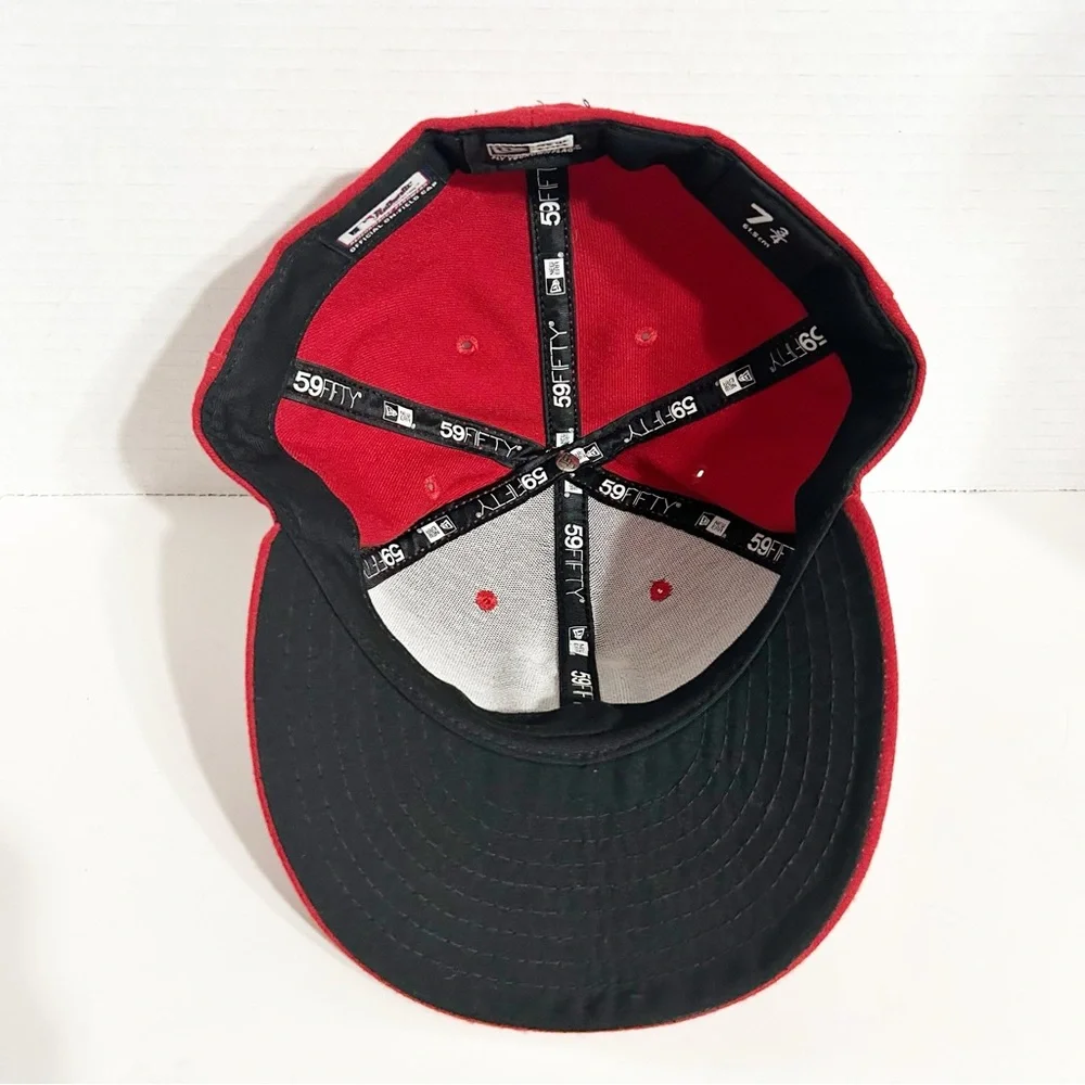 New Era 59Fifty Hat MLB Cleveland Indians Guardians 7 3/4 Fitted Baseball Cap🔴⚫️
